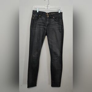 7 For All Mankind The Skinny Jean, Black, Women's Size 27 Mid-Rise